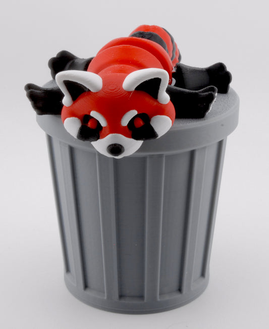 Ruby the Red Panda – 3D Printed Articulated Trash Animal | Cute Red Panda Figure | Fusion Layer 3D Woodland Collection (2 Sizes + Base Options)