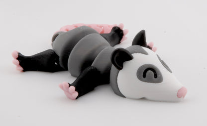 Ollie the Opossum – Articulated 3D Printed Trash Animal | Cute Possum Figure | Fusion Layer 3D Woodland Collection (2 Sizes + Base Options)