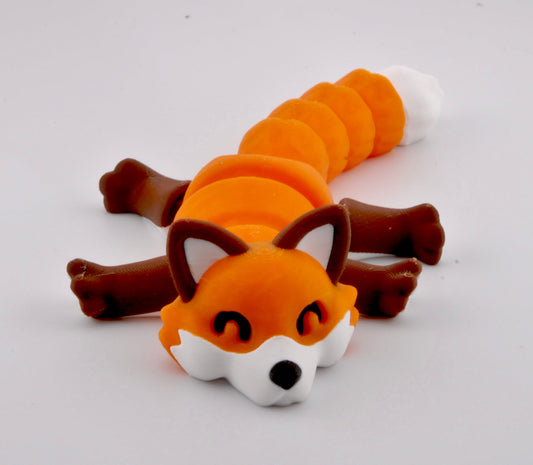 Foxy the Trash Fox – Articulated 3D Printed Woodland Animal Figure | Cute Fox Toy | Fusion Layer 3D Trash Animals Collection (2 Sizes + Base Options)