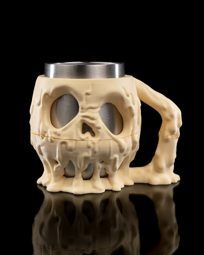 Skull Mug Holder – Creepy Dripping Skull Cup | Gothic Halloween Drinkware | 3D Printed Horror Coffee Mug Holder