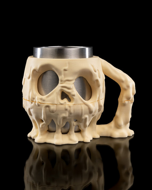 Skull Mug Holder – Creepy Dripping Skull Cup | Gothic Halloween Drinkware | 3D Printed Horror Coffee Mug Holder