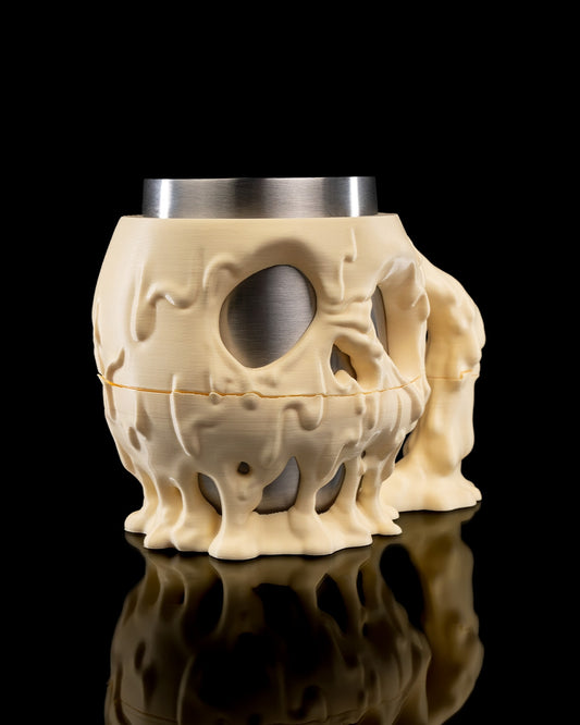 Skull Mug Holder – Creepy Dripping Skull Cup | Gothic Halloween Drinkware | 3D Printed Horror Coffee Mug Holder