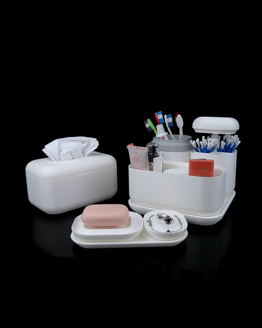Essential Kit – Modern Bath Organizer Set for a Clean, Minimal Space - Fusion Layer 3D
