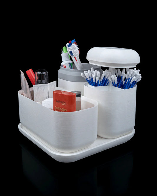 Essential Kit – Modern Bath Organizer Set for a Clean, Minimal Space - Fusion Layer 3D