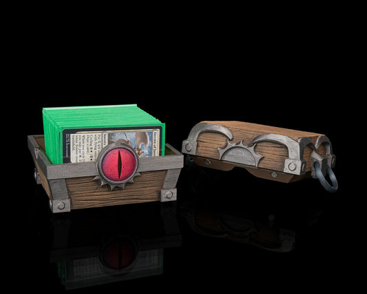 Eyekeep Chest Fantasy Treasure Card Deck Box with Watchful Eye