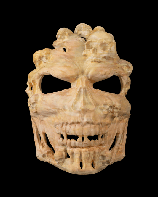 Face the Grave Skull Mask – Horror Halloween Cosplay Mask | 3D Printed Skull-Layered Undead Mask | Small, Medium, Large Sizes