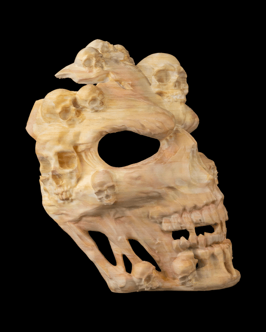 Face the Grave Skull Mask – Horror Halloween Cosplay Mask | 3D Printed Skull-Layered Undead Mask | Small, Medium, Large Sizes