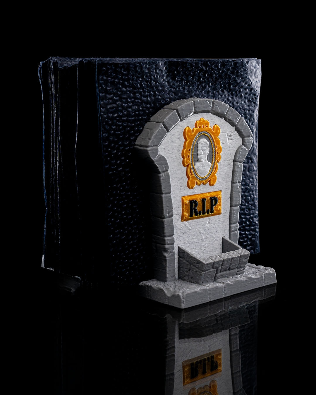 Tombstone Napkin Holders – 3 Styles Gothic Halloween Table Decor | Creepy Gravestone Napkin Stand | 3D Printed Haunted House Party Props