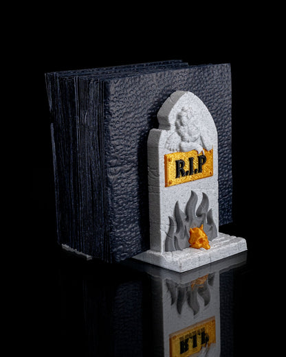 Tombstone Napkin Holders – 3 Styles Gothic Halloween Table Decor | Creepy Gravestone Napkin Stand | 3D Printed Haunted House Party Props