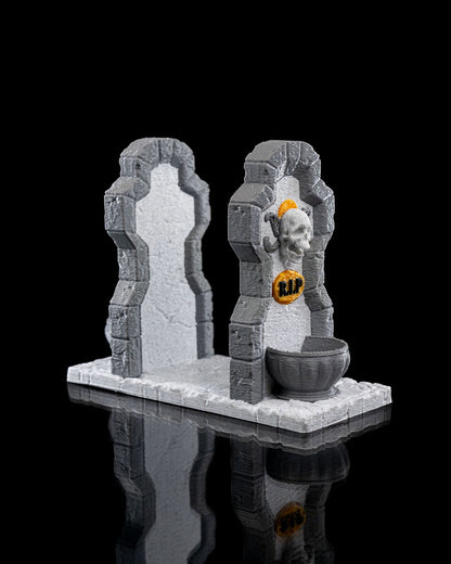 Tombstone Napkin Holders – 3 Styles Gothic Halloween Table Decor | Creepy Gravestone Napkin Stand | 3D Printed Haunted House Party Props