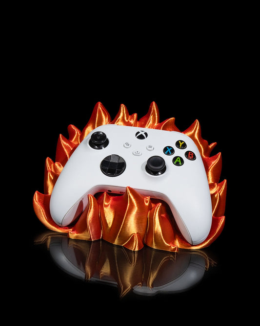 Fire Semblance Controller Holder – 3D Printed Flame-Inspired Gaming Stand | Compatible with PS5 & Xbox