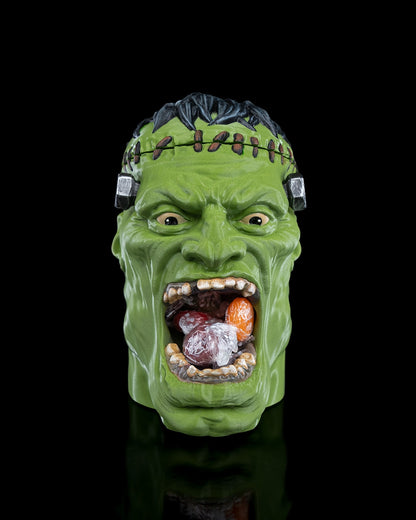Frankenstein Candy Holder – Creepy Monster Head Bowl | Halloween Candy Dish | 3D Printed Horror Party Table Decor