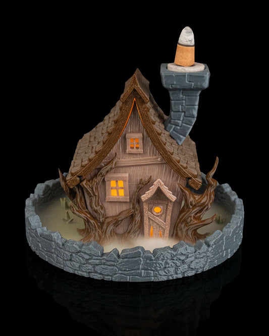 Ghost Manor Table Lamp & Backflow Incense Burner – Haunted House Halloween Decor | 3D Printed Spooky Light & Smoke Effect Burner