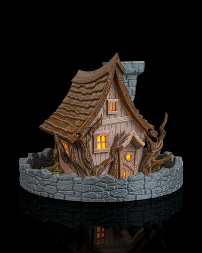 Ghost Manor Table Lamp & Backflow Incense Burner – Haunted House Halloween Decor | 3D Printed Spooky Light & Smoke Effect Burner