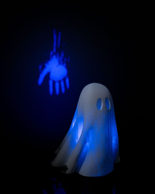 Ghostly Presence Halloween Light – Spooky Ghost Lamp with Wall Projection | 3D Printed Haunted House Décor Night Light