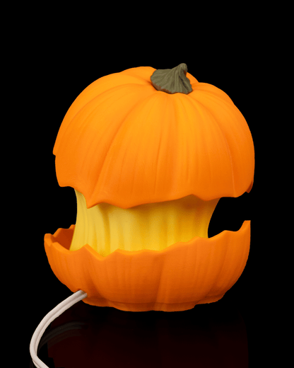 Glowgut Pumpkin Lantern Lamp – Creepy Jack-o’-Lantern Light | 3D Printed Halloween Pumpkin Décor Centerpiece