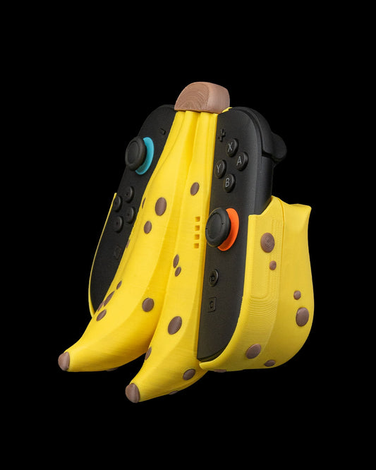 Going Bananas Dual Controller Grip – Fun Nintendo Switch Joy-Con Accessory | Comfortable Banana Design for Gaming