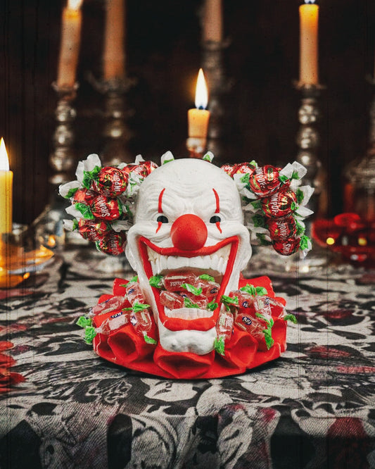 Creepy Clown Candy Holder – Scary Halloween Clown Bowl | Horror Party Table Decor | 3D Printed Circus Clown Candy Dish (7.5 Inches)