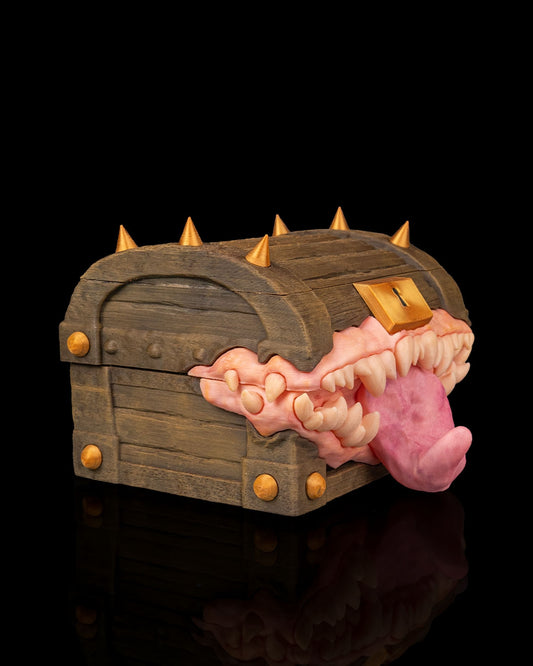 Greedy Chest Monster Treasure Card Deck Box with Fangs and Tongue