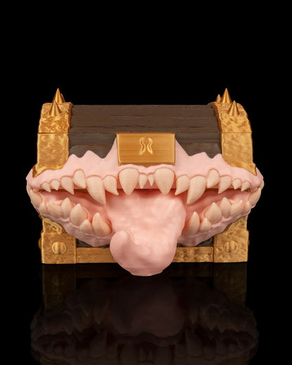 Greedy Chest Monster Treasure Card Deck Box with Fangs and Tongue