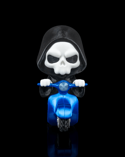 Grim Rider Reaper Figurine – Cute Grim Reaper on Scooter | 3D Printed Halloween Collectible | Killer Holidays Collection