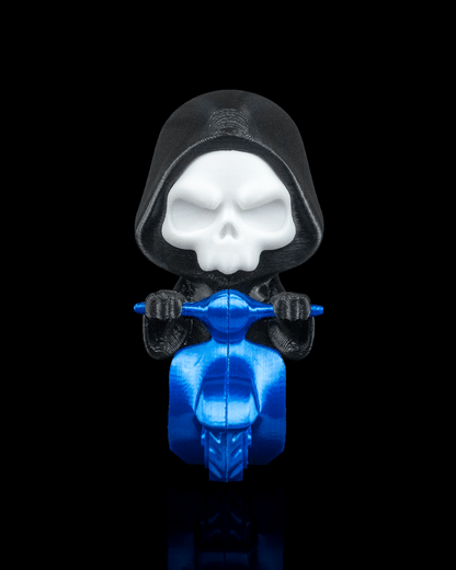 Grim Rider Reaper Figurine – Cute Grim Reaper on Scooter | 3D Printed Halloween Collectible | Killer Holidays Collection