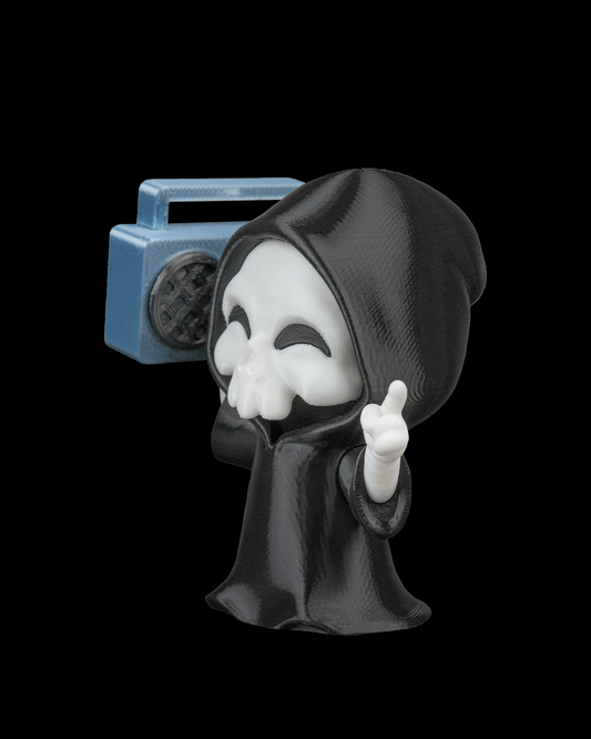 Groove Reaper Figurine – Grim Reaper with Boombox | 3D Printed Halloween Collectible | Killer Holidays Collection