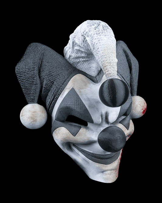 Harlekeen Clown Mask – Masquerade Macabre Collection | 3D Printed Evil Jester Halloween Cosplay Mask in 3 Sizes