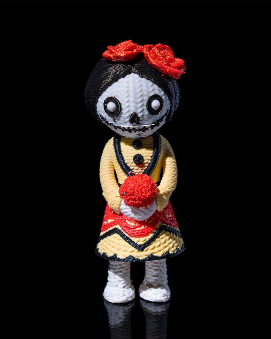 Knitted Love Skeleton Couple Figurines