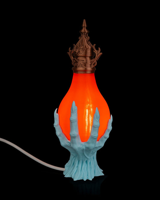 Last Grasp Table Lamp – Gothic Skeleton Hand Lamp | Spooky Halloween Horror Décor | Unique Creepy Table Light (26 cm)