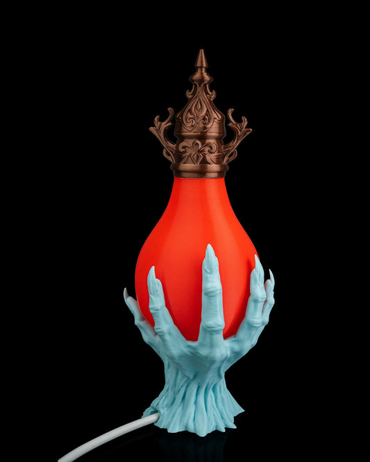 Last Grasp Table Lamp – Gothic Skeleton Hand Lamp | Spooky Halloween Horror Décor | Unique Creepy Table Light (26 cm)