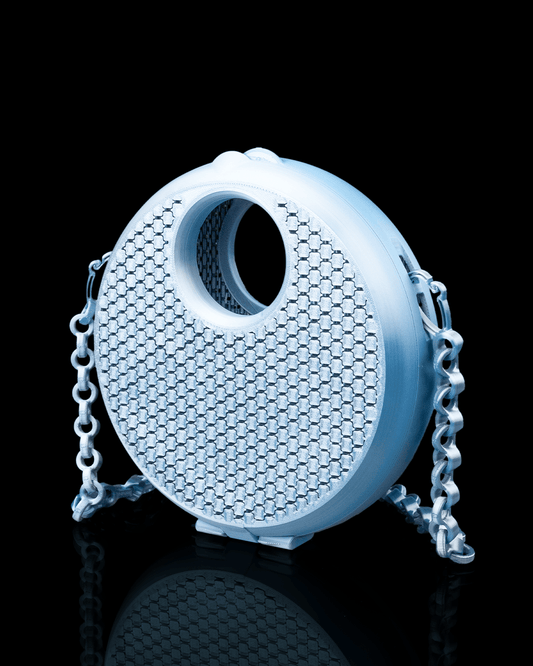The Luna Purse – Celestial Mesh 3D Printed Crossbody Bag | Modern Circular Purse with Custom Strap Length