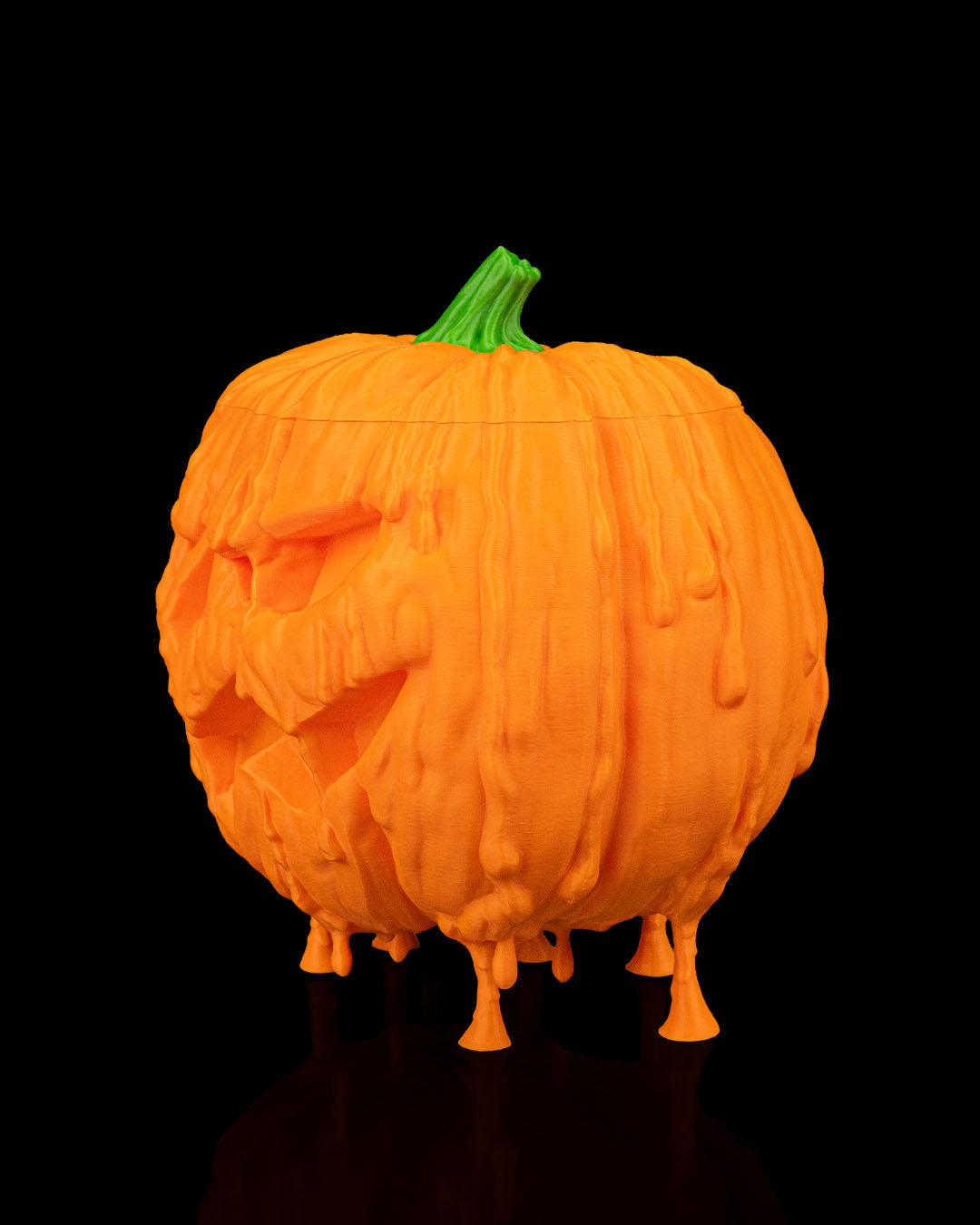 Melted Treatkeeper Pumpkin Candy Bowl – Creepy Jack-o’-Lantern Container | 3D Printed Halloween Candy Dish with Lid