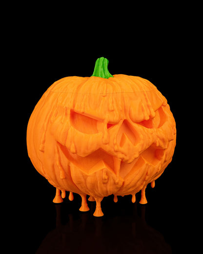 Melted Treatkeeper Pumpkin Candy Bowl – Creepy Jack-o’-Lantern Container | 3D Printed Halloween Candy Dish with Lid
