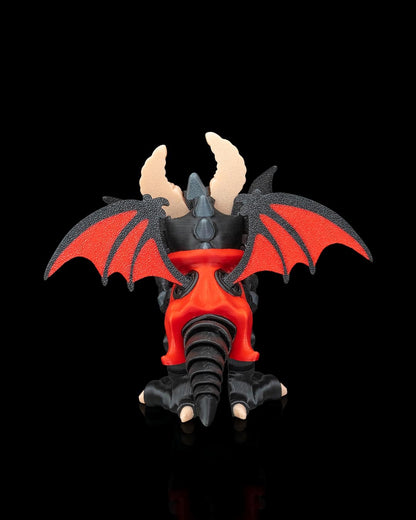 Night Fang Dragon Figurine – Dracoween Vampire Dragon Statue | Gothic Halloween Dragon Collectible | Fantasy Horror Home Décor (15cm)