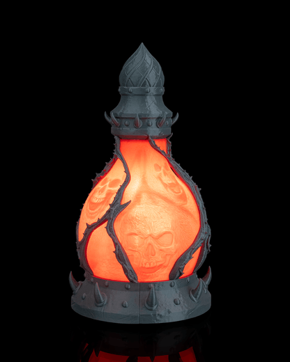 Potion of Doom Table Lamp – Haunted Halloween Skull Bottle Light | Spooky Gothic Home Décor Accent Lamp (25cm)