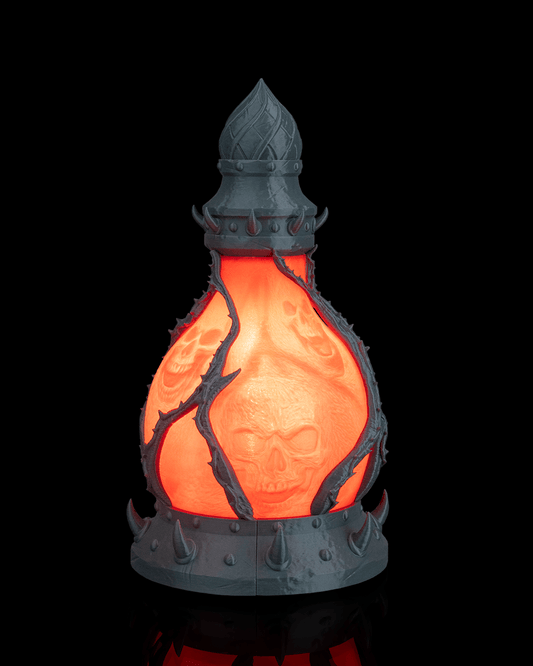 Potion of Doom Table Lamp – Haunted Halloween Skull Bottle Light | Spooky Gothic Home Décor Accent Lamp (25cm)