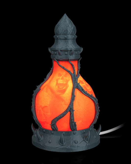Potion of Doom Table Lamp – Haunted Halloween Skull Bottle Light | Spooky Gothic Home Décor Accent Lamp (25cm)