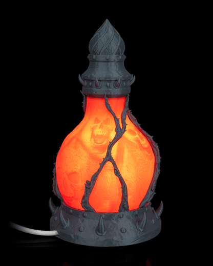 Potion of Doom Table Lamp – Haunted Halloween Skull Bottle Light | Spooky Gothic Home Décor Accent Lamp (25cm)