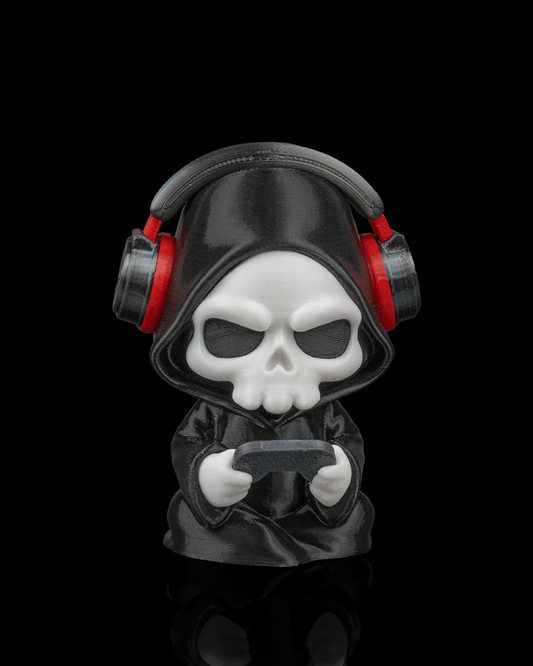 Gamer Reaper Figurine – Grim Reaper with Headphones | 3D Printed Halloween Collectible | Killer Holidays Collection