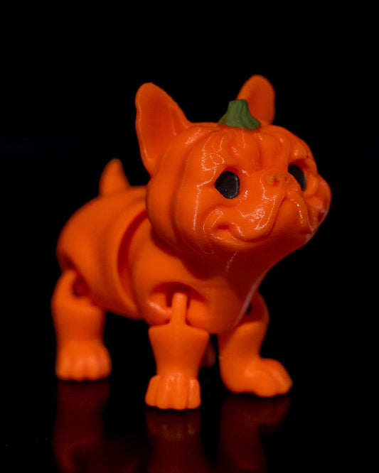 Pumpkin Pup Articulated Halloween Dog Figurine