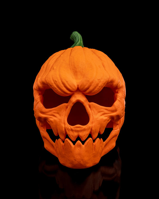 Pumpkin Head Mask – Creepy Jack O’ Lantern Halloween Mask | 3D Printed Horror Costume Prop | Scary Pumpkin Mask (3 Sizes)