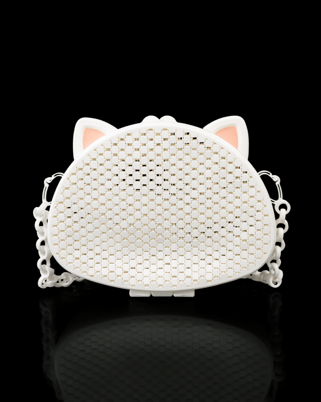 The Purrse – Cat Ear Mesh 3D Printed Crossbody Bag | Playful Gothic Cat Purse with Custom Strap Length