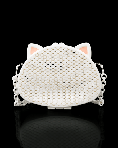 The Purrse – Cat Ear Mesh 3D Printed Crossbody Bag | Playful Gothic Cat Purse with Custom Strap Length