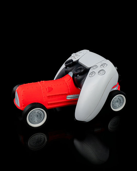 Racing Car Controller Holder – Retro Red Racer Stand for PS5, Xbox & More