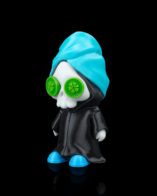 Spa Day Reaper Figurine – Grim Reaper with Towel and Cucumbers | 3D Printed Halloween Collectible | Killer Holidays Collection