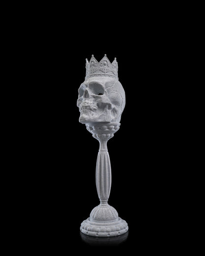 Skull Candle Holders – 2 Styles Gothic Halloween Decor | Crow Skull or Crown Skull | 3D Printed Horror Candle Stand with LED Glow