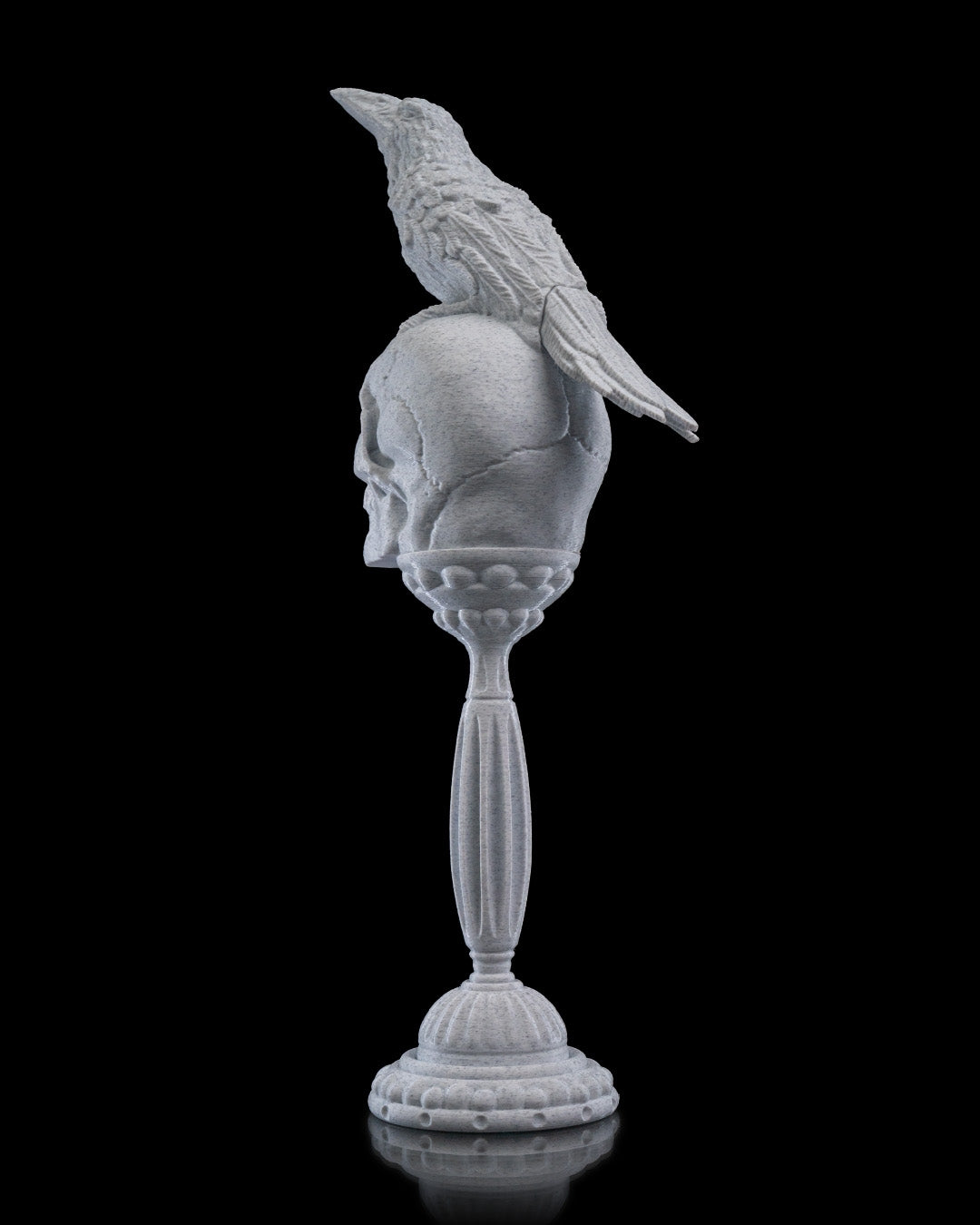Skull Candle Holders – 2 Styles Gothic Halloween Decor | Crow Skull or Crown Skull | 3D Printed Horror Candle Stand with LED Glow