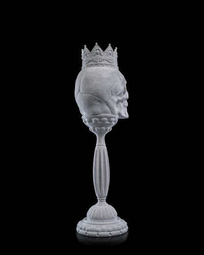 Skull Candle Holders – 2 Styles Gothic Halloween Decor | Crow Skull or Crown Skull | 3D Printed Horror Candle Stand with LED Glow