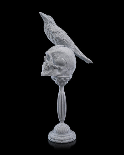 Skull Candle Holders – 2 Styles Gothic Halloween Decor | Crow Skull or Crown Skull | 3D Printed Horror Candle Stand with LED Glow